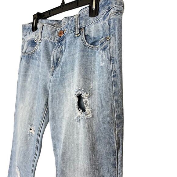 American Eagle Favorite Boyfriend Y2K Vintage Distressed Low Rise Jeans 10 Short - Picture 8 of 16